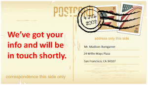 Postcard marketing notice